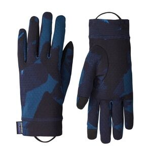 Patagonia capilene midweight liner gloves painted navy blue small S